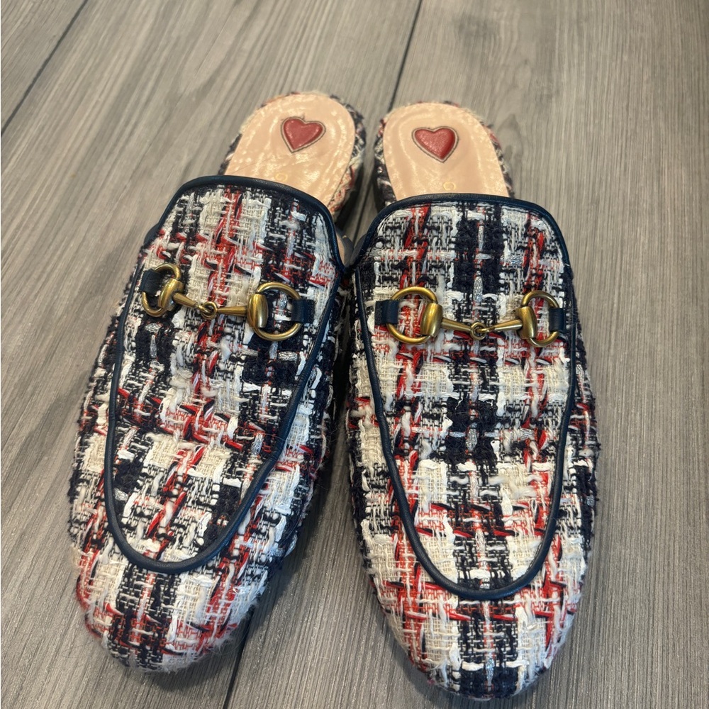 Gucci Princetown Mules in tweed- size 37